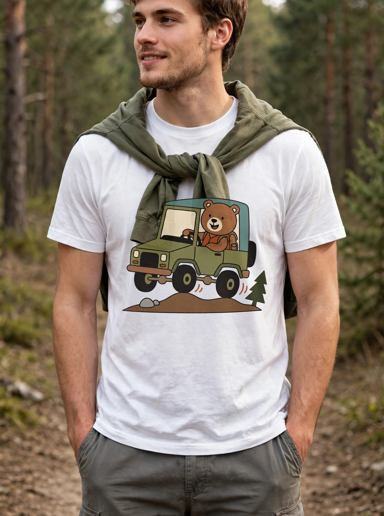 Bear Driving Off-road Vehicle T-shirt design