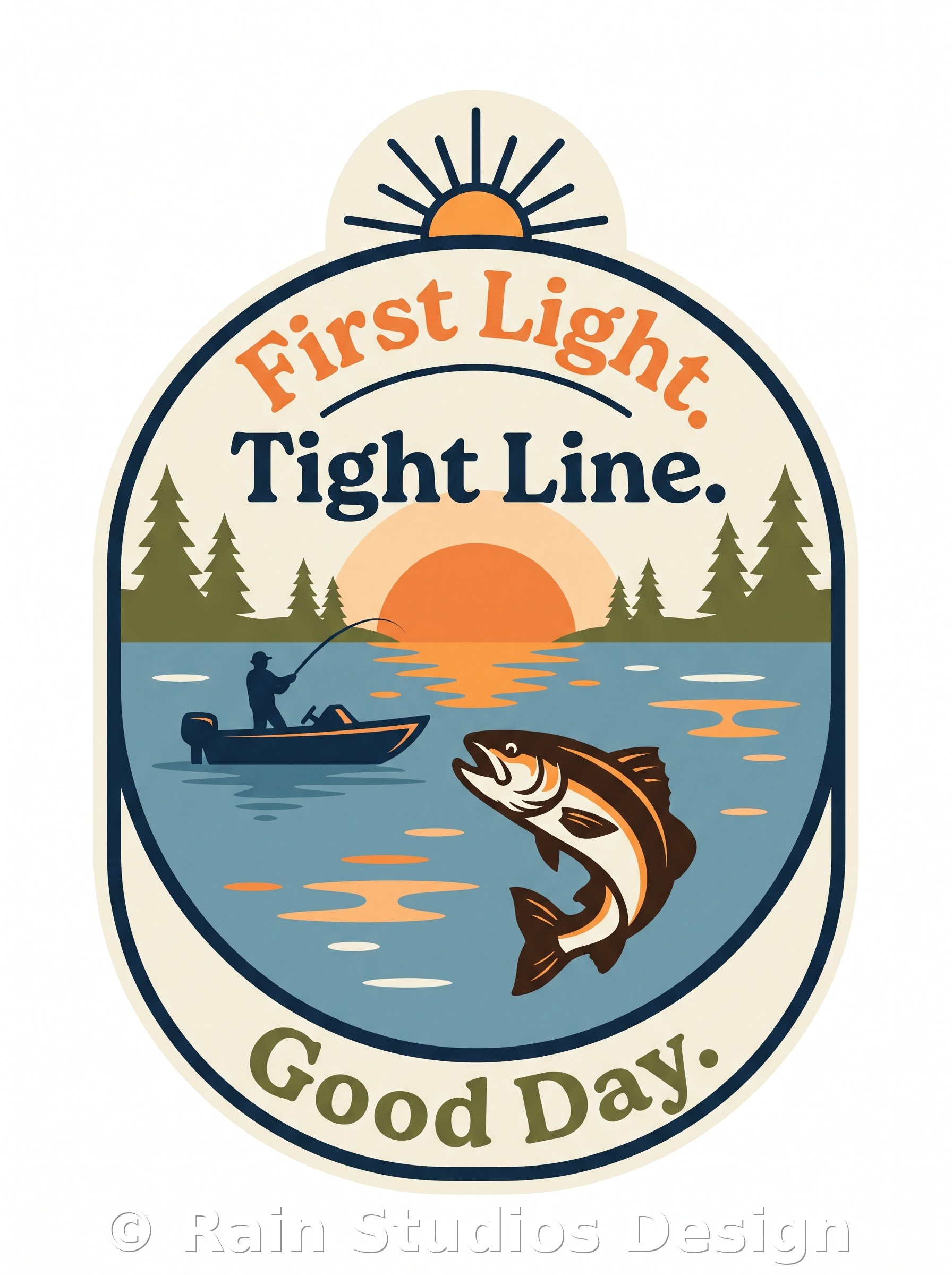 Angler Fishing Calm Lake T-shirt design