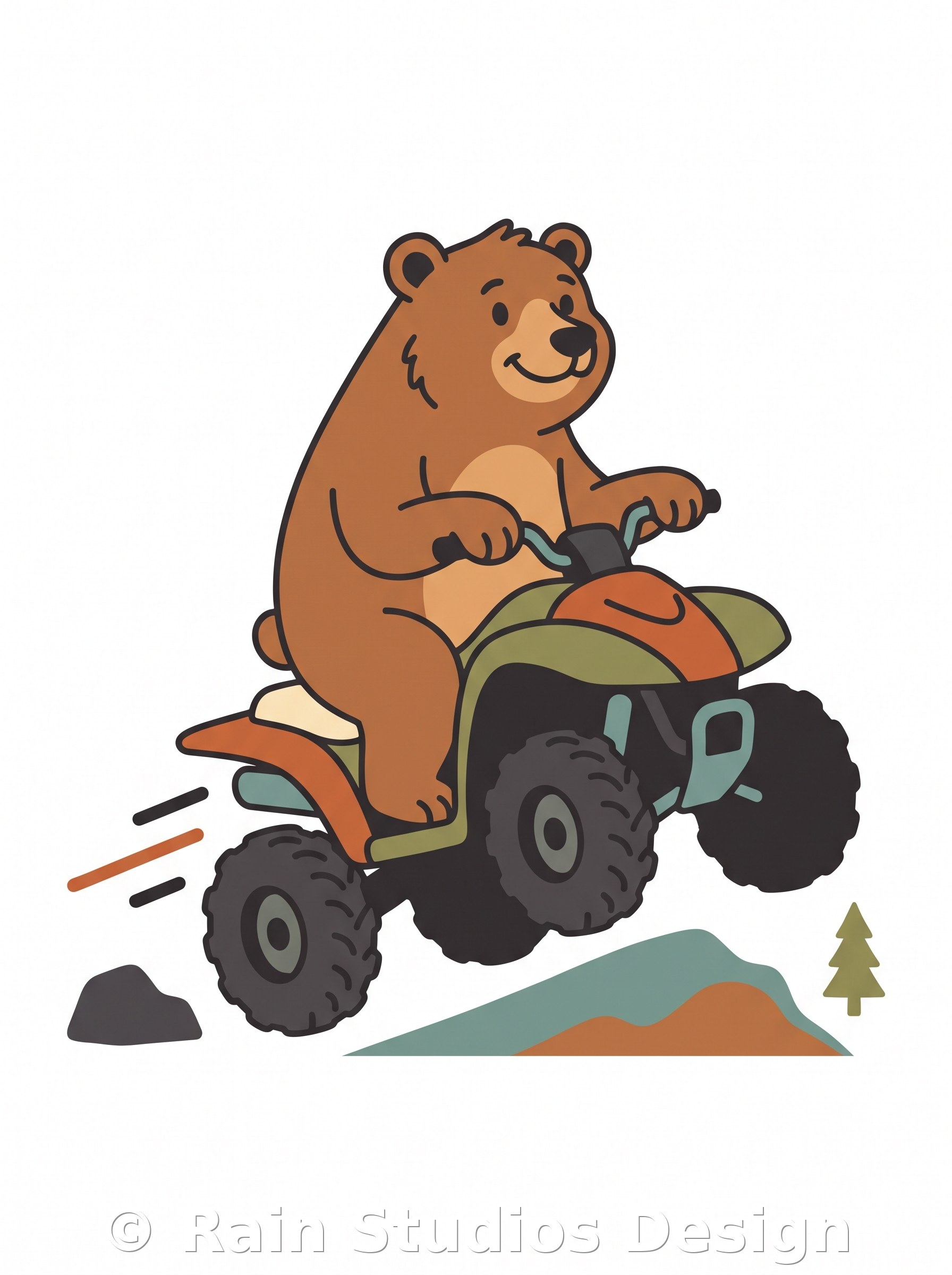 Bear Riding Off-road Vehicle T-shirt design