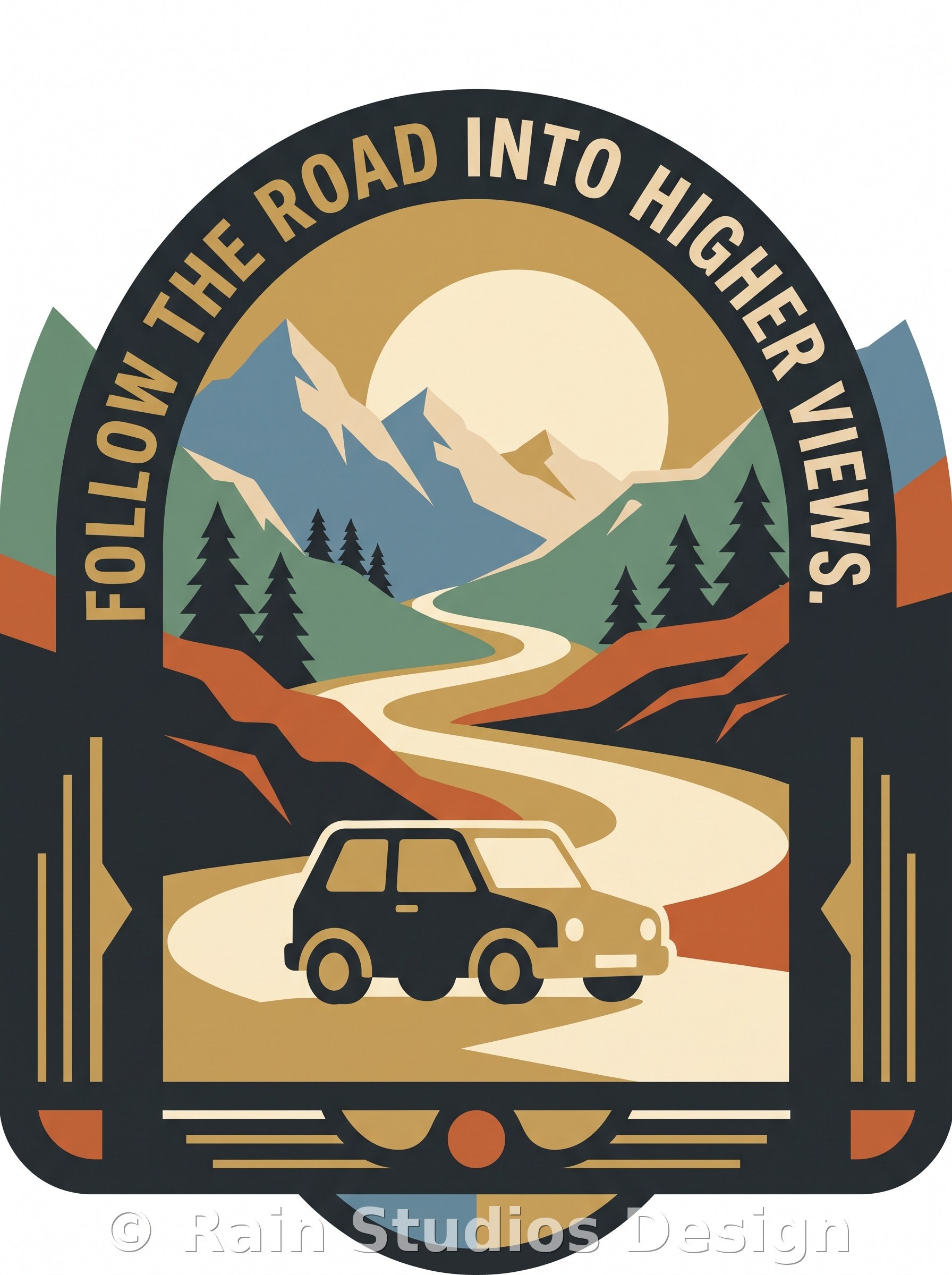 Car Mountain Road Trip T-shirt design