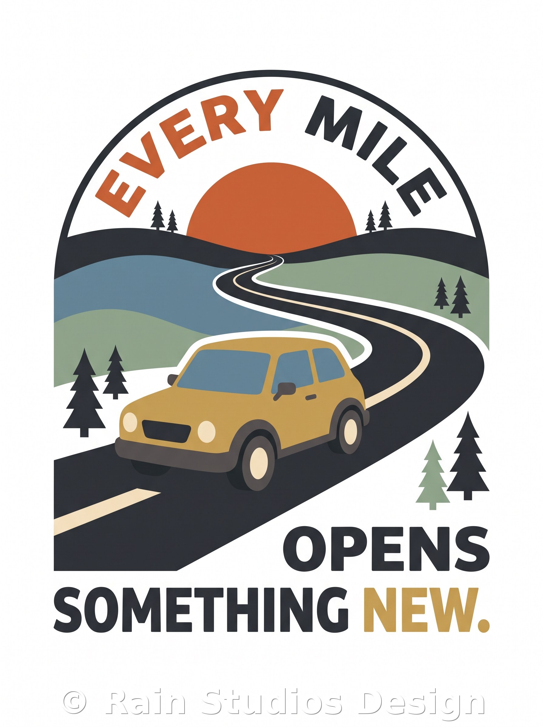 Car Winding Road T-shirt design