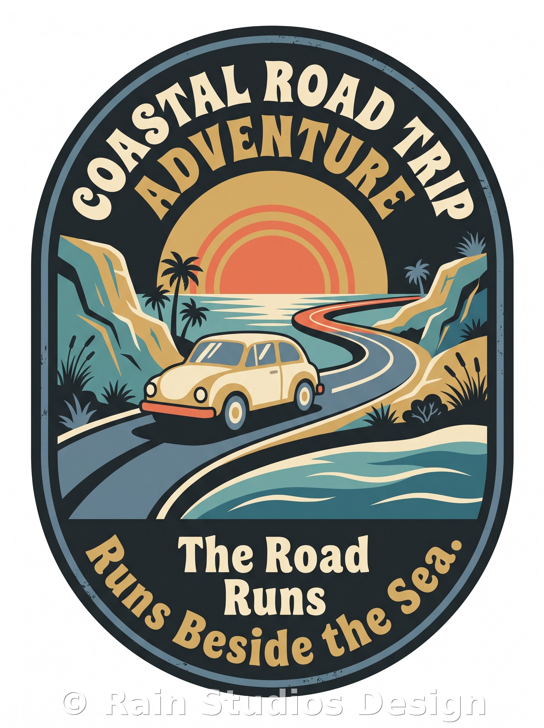 Coastal Road Trip T-shirt design