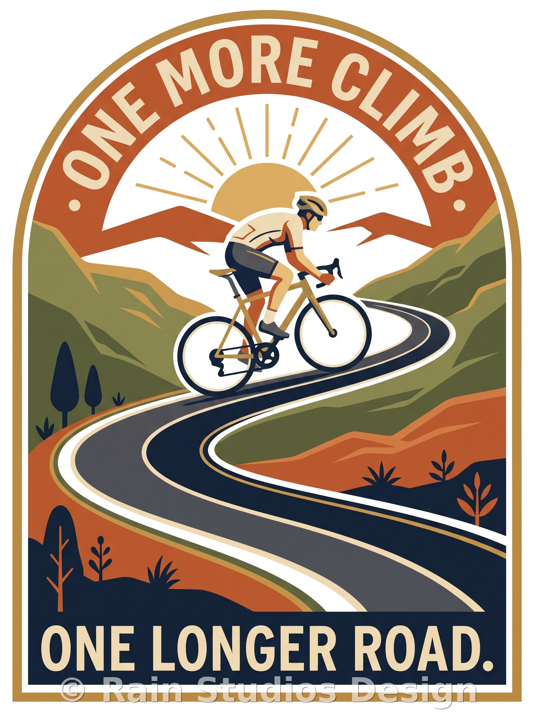 Cyclist Climbing Road T-shirt design