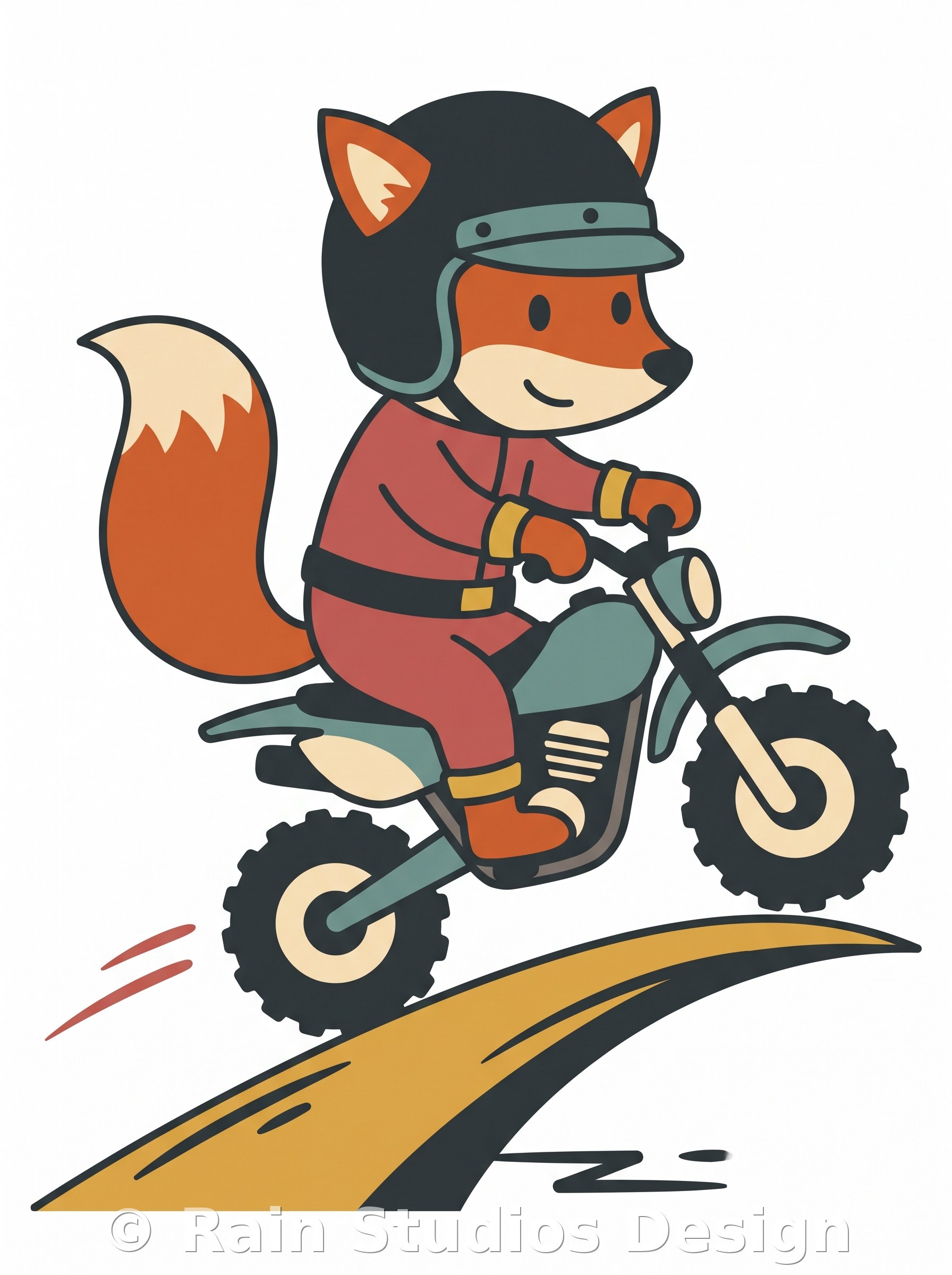 Fox Riding Dirt Bike T-shirt design