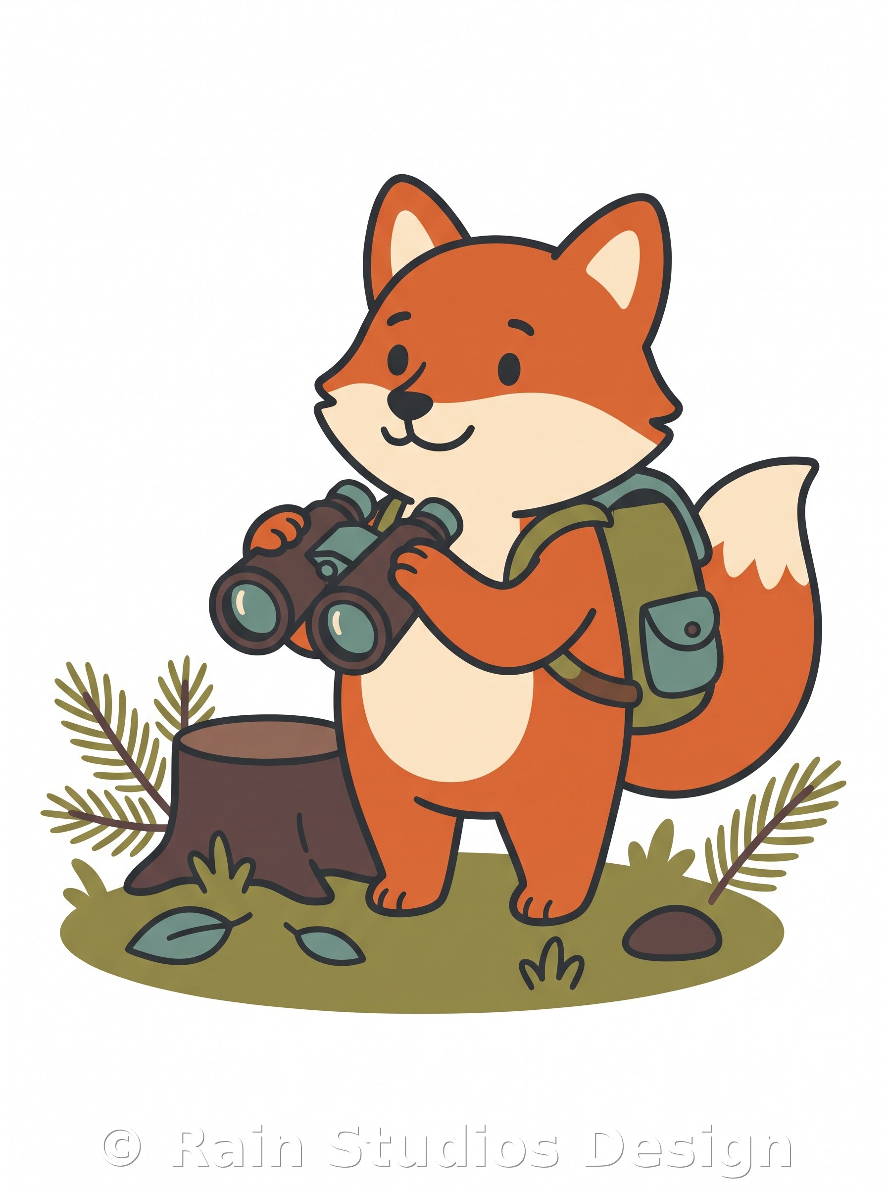 Fox Scout Holding Binoculars T-shirt design