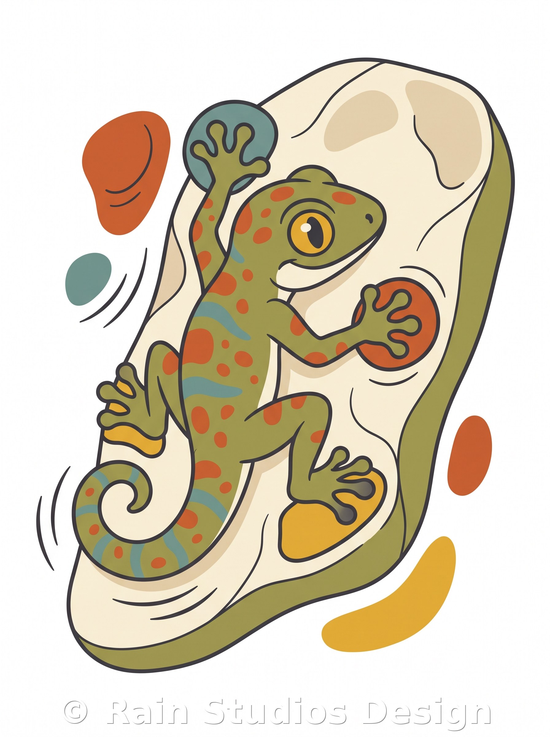 Gecko Climbing Rock T-shirt design
