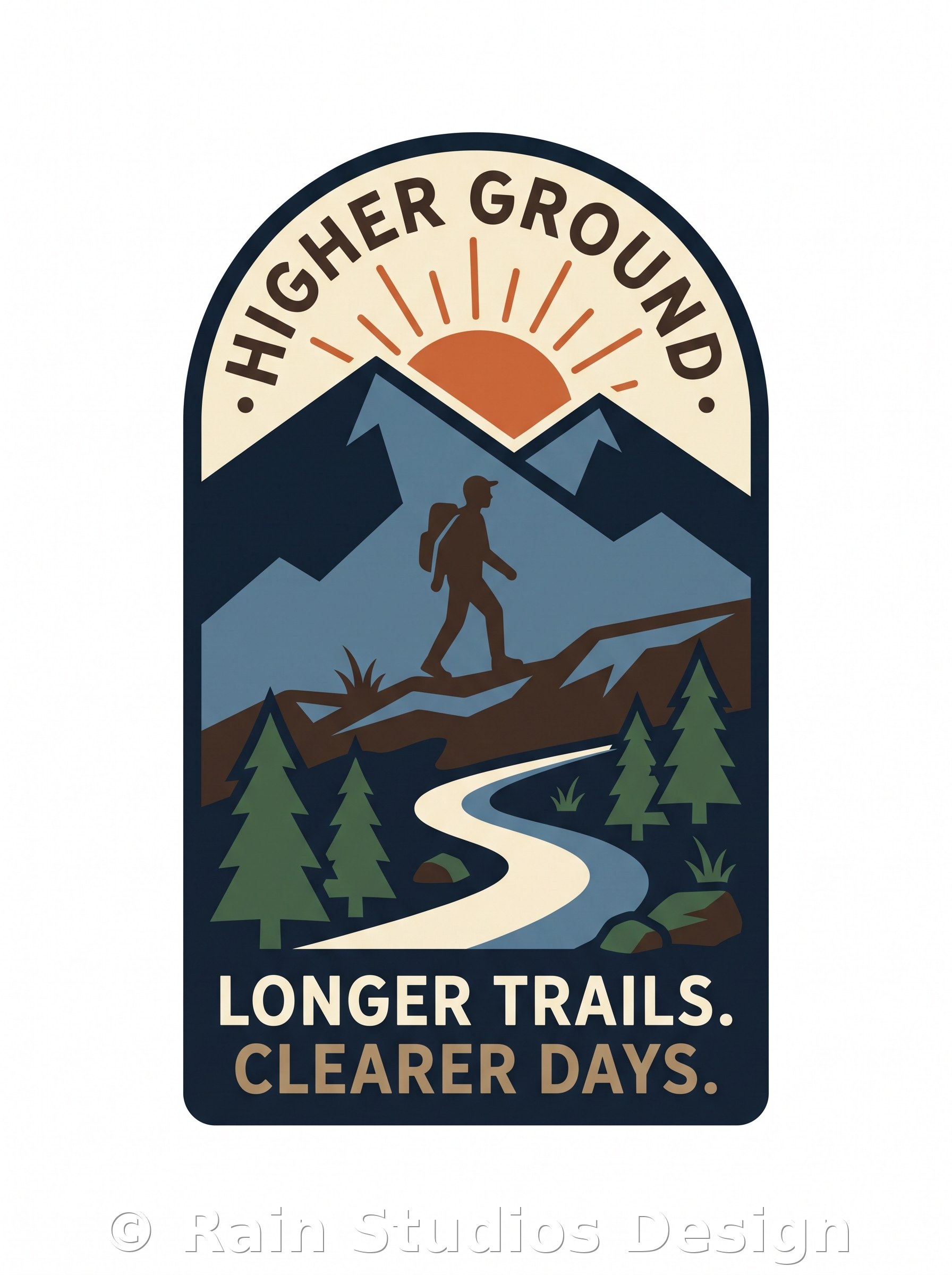 Hiker Silhouette Retro Ill T-shirt design