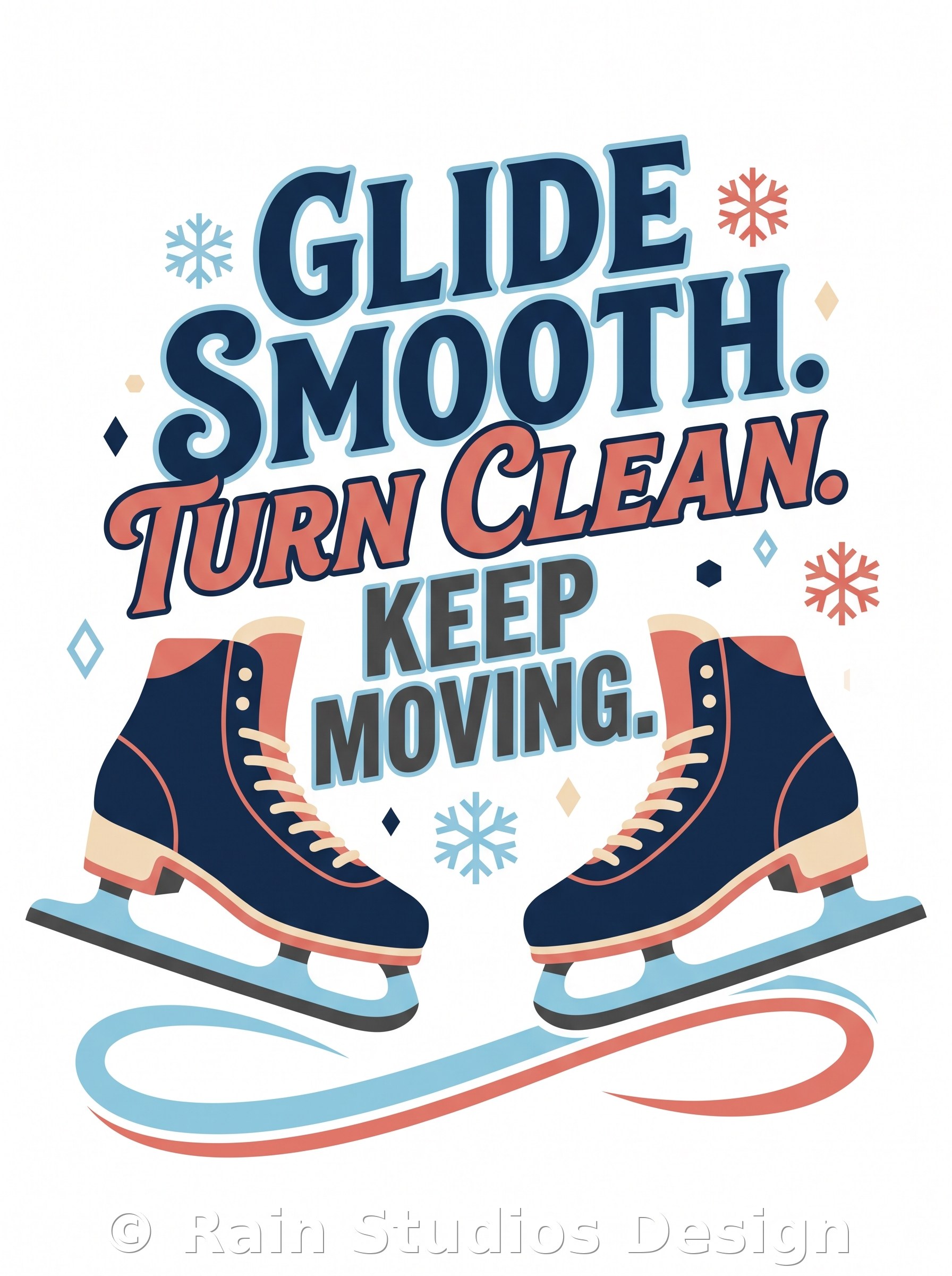 Ice Skating Typography Illustrat T-shirt design