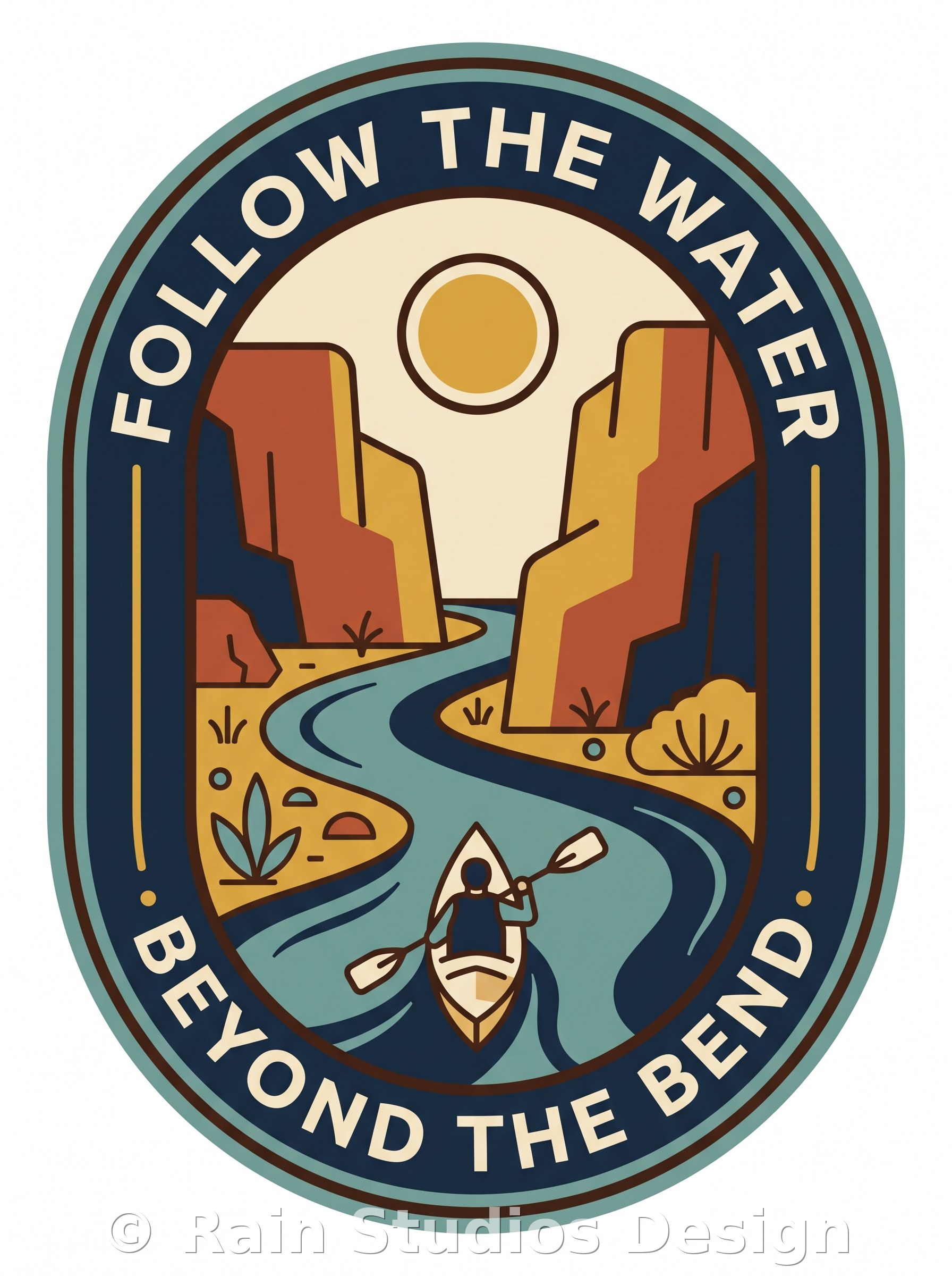 Kayaking Retro Adventure I T-shirt design