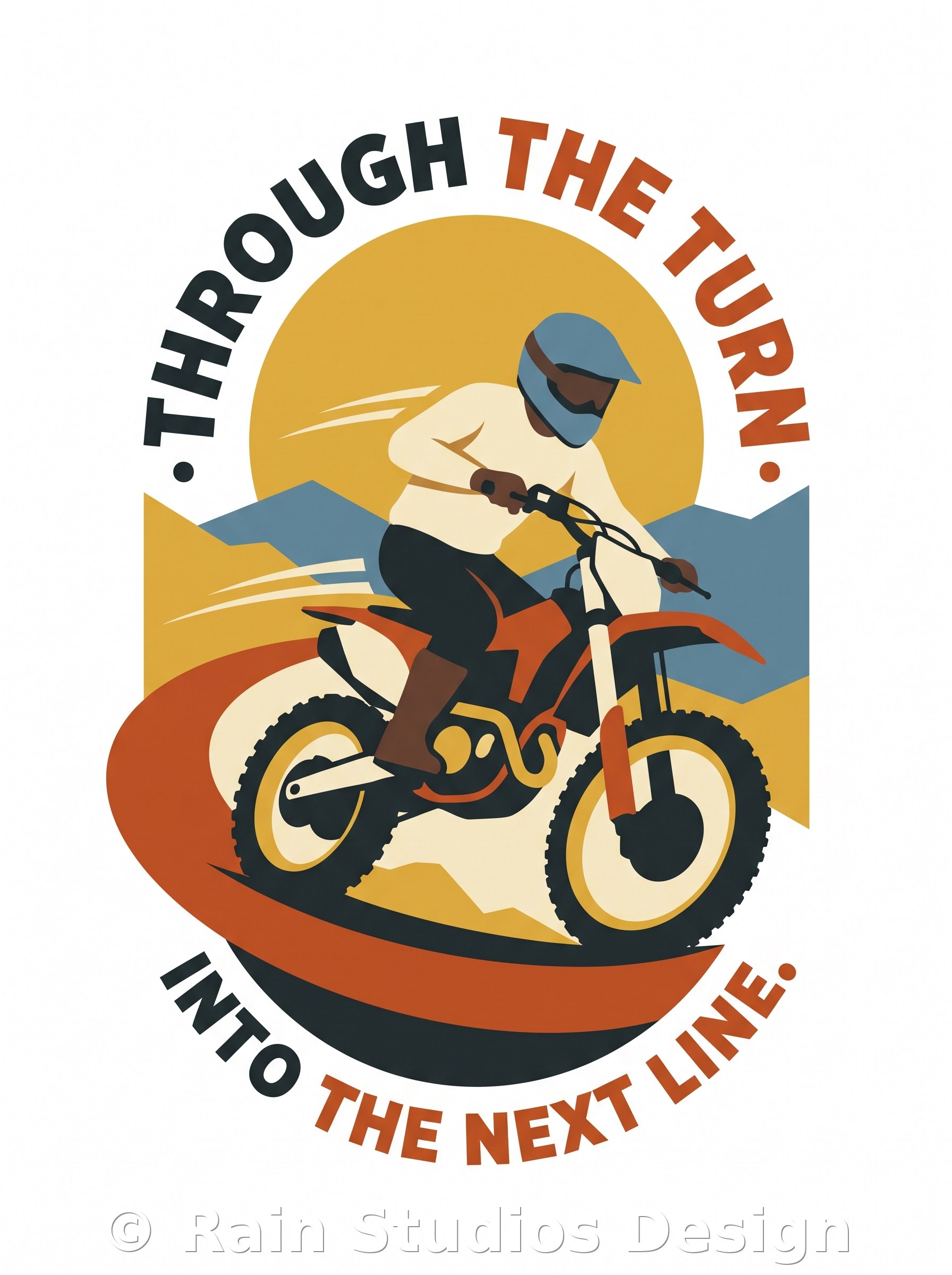 Motocross Rider Dirt Turn T-shirt design