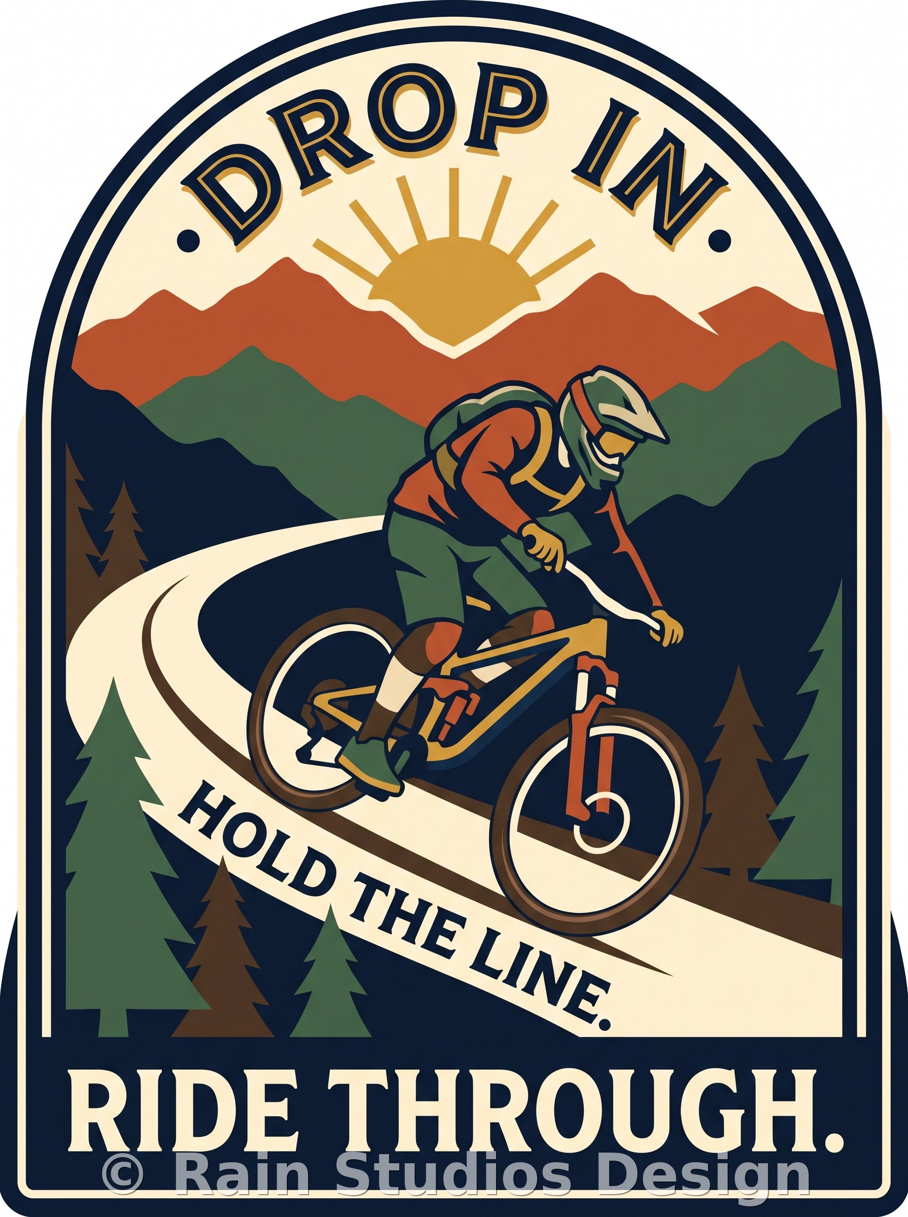Mountain Biker Retro T-shirt design