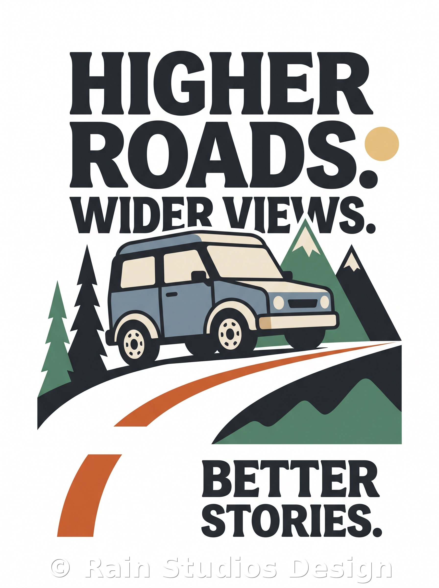 Mountain Road Trip T-shirt design
