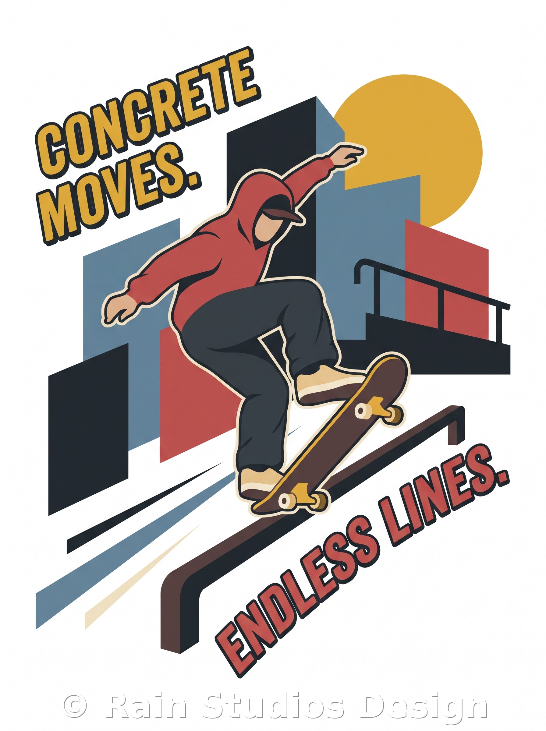 Skateboarding Retro Urban T-shirt design