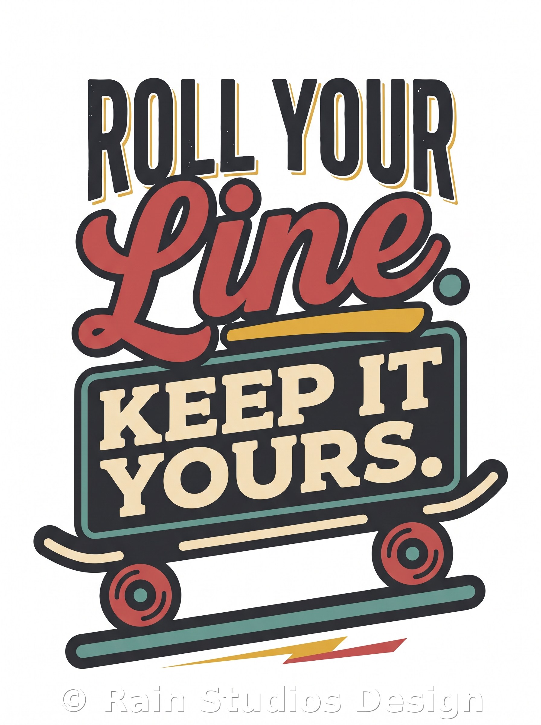 Skateboarding Typography Illustr T-shirt design