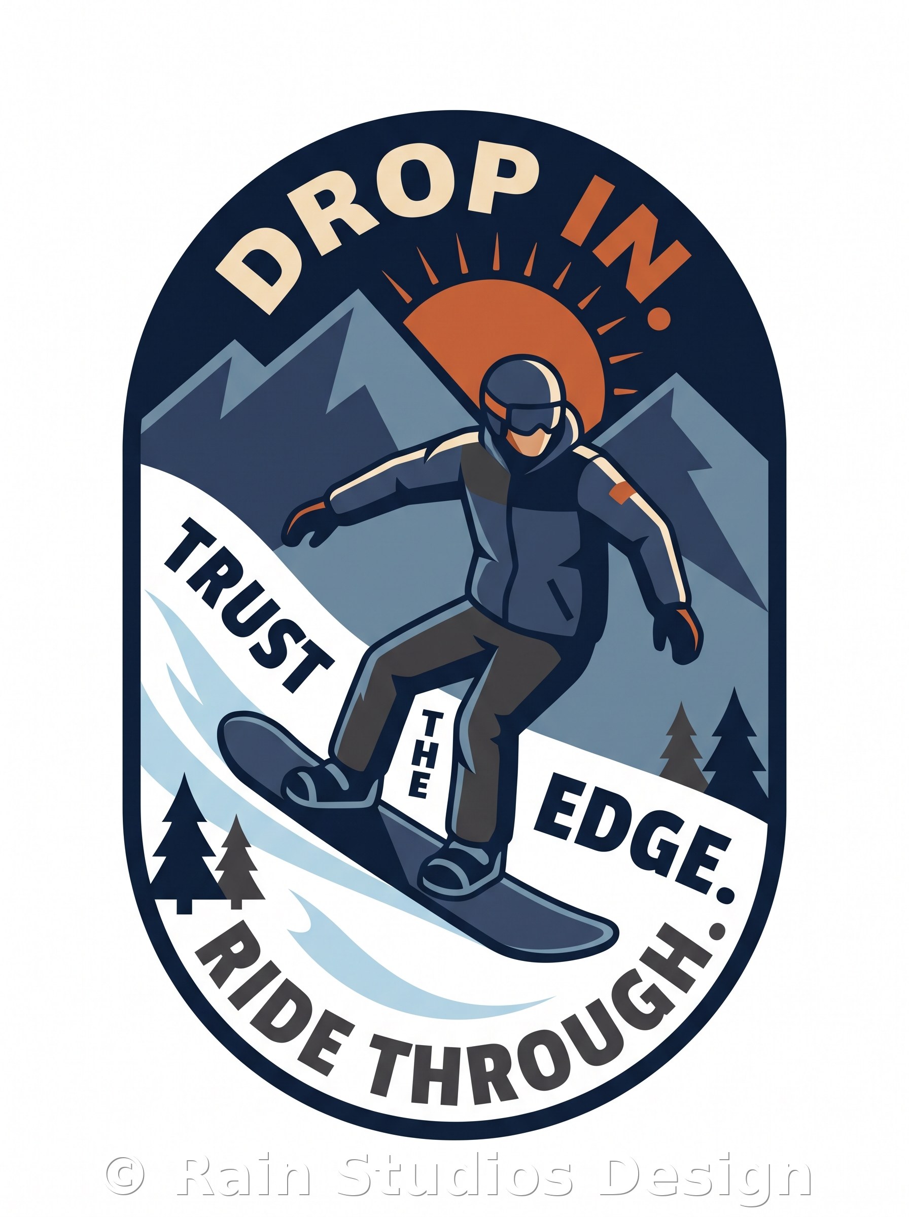 Snowboarder Retro Alpine T-shirt design