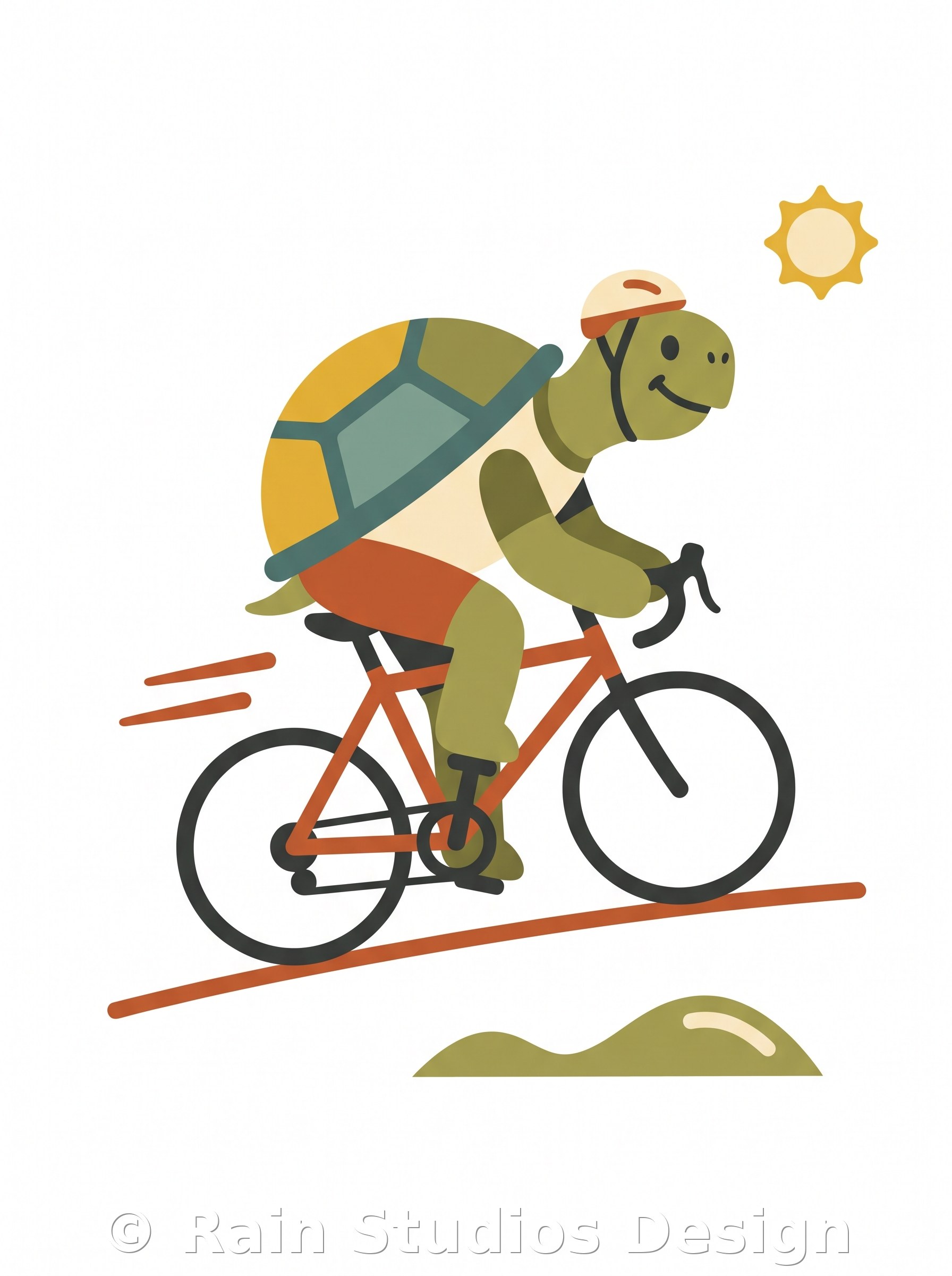 Tortoise Cycling Illustra T-shirt design