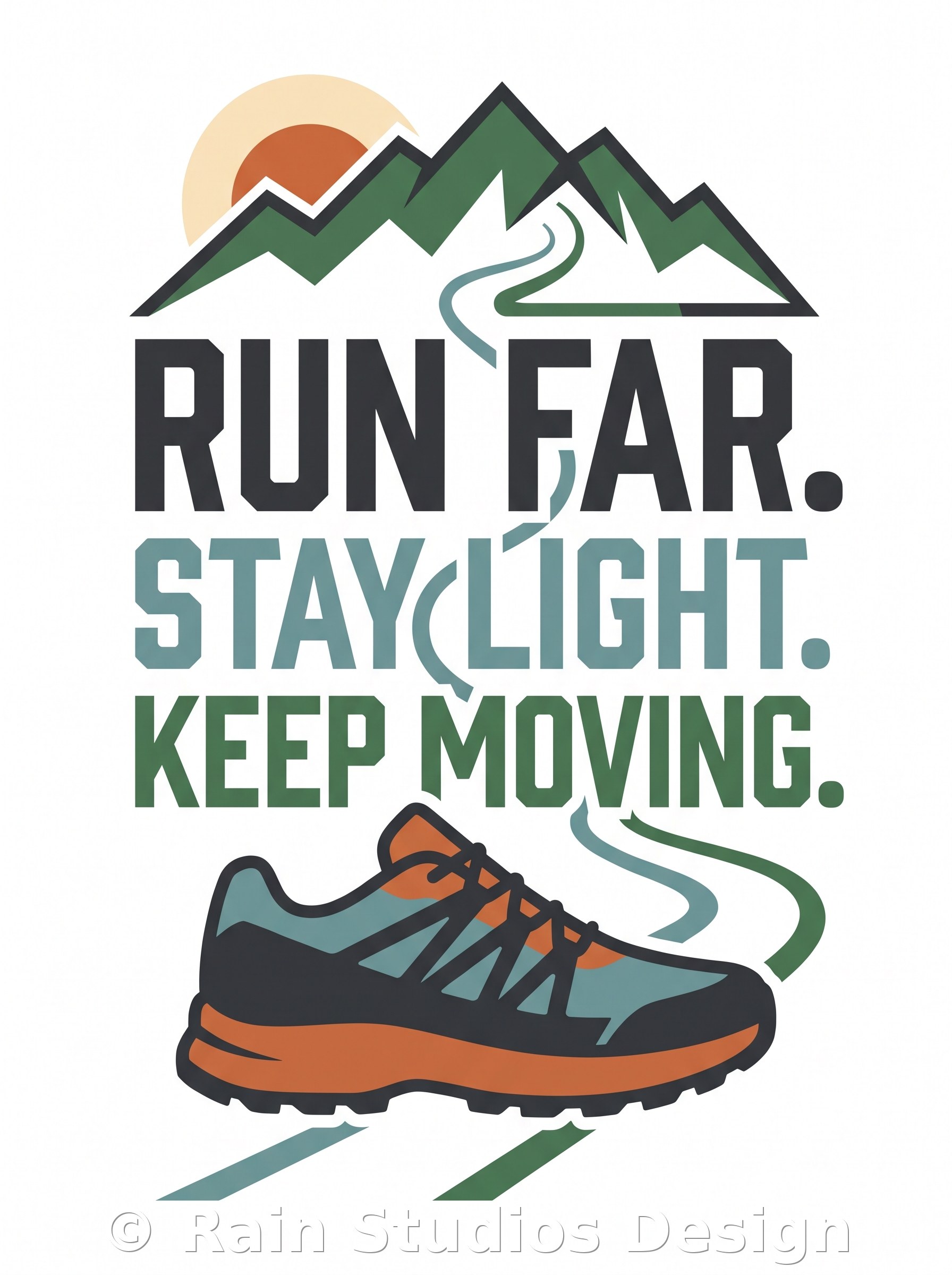 Trail Running Illustrati T-shirt design