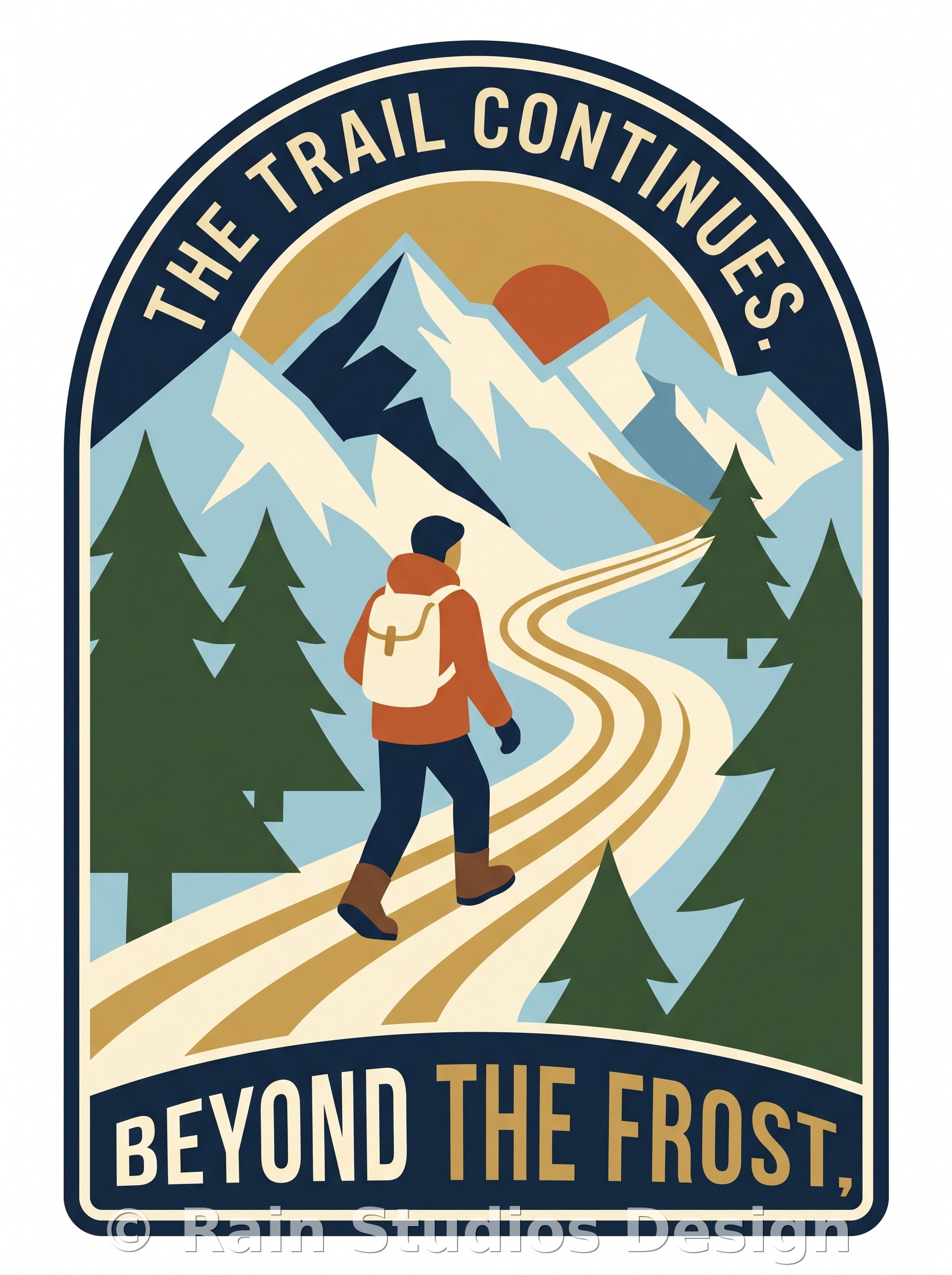 Winter Hiking T-shirt design